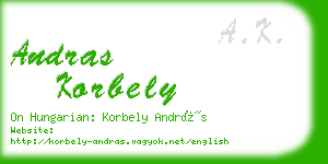 andras korbely business card